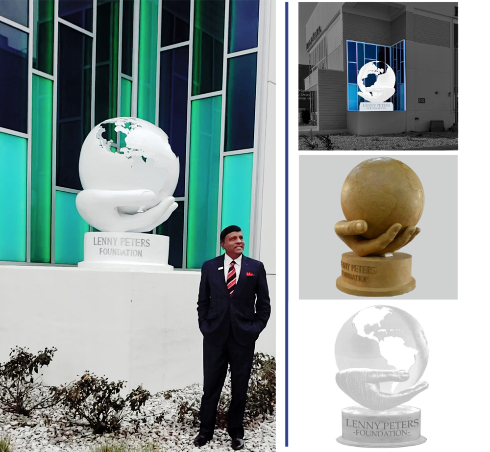 lenny peters foundation globe sculpture